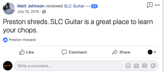 Bentley review guitar lessons at SLC Guitar